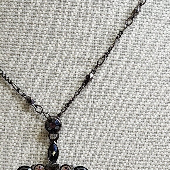 Sorrelli Black & Clear Crystal Cross Pendant Necklace 16" - Picture 4 of 11